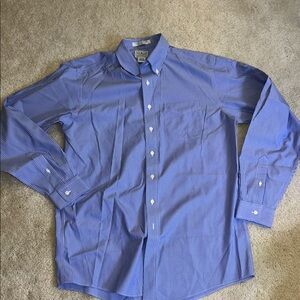 L.L. Bean Blue Striped Dress Shirt
